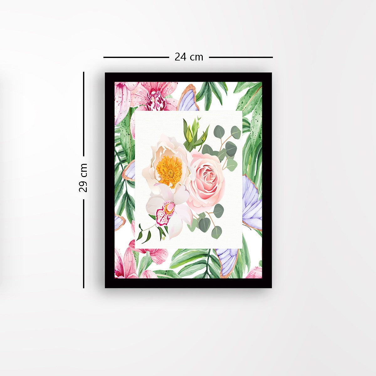 Quadro Decorativo MDF Emoldurado - Arte Multicolor 24x29cm com Moldura de Madeira 2cm