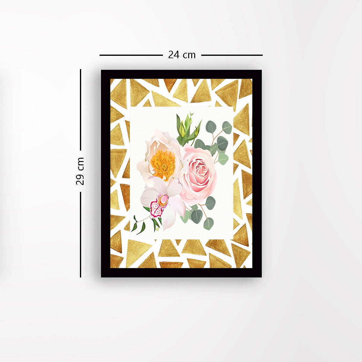 Quadro Decorativo MDF Emoldurado - Arte Multicolor 24x29cm com Moldura de Madeira 2cm