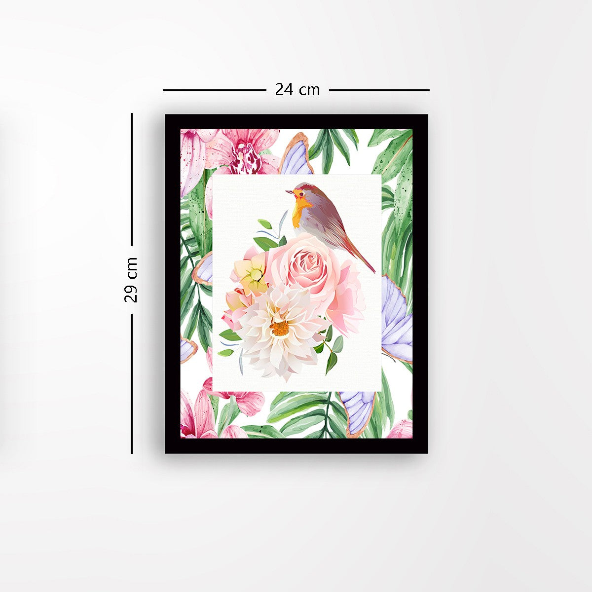 Quadro Decorativo MDF Emoldurado - Arte Multicolor 24x29cm com Moldura de Madeira 2cm