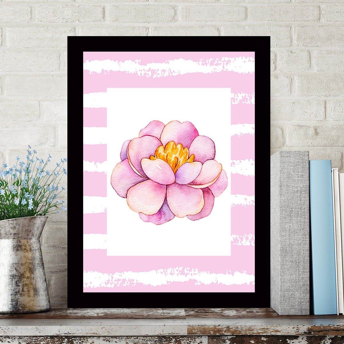 Quadro Decorativo MDF Emoldurado - Arte Multicolor 24x29cm com Moldura de Madeira 2cm