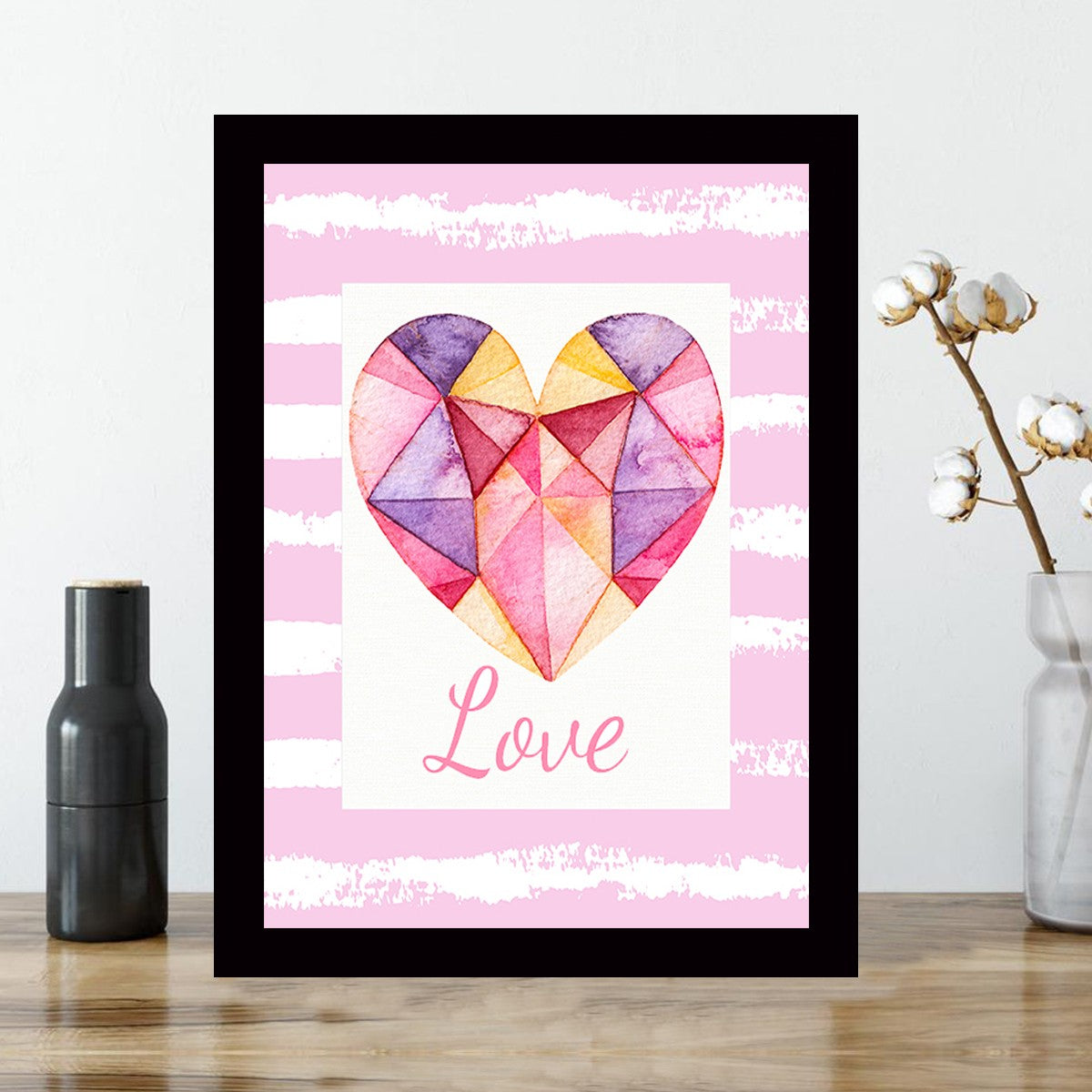 Quadro Decorativo MDF Emoldurado - Arte Multicolor 24x29cm com Moldura de Madeira 2cm