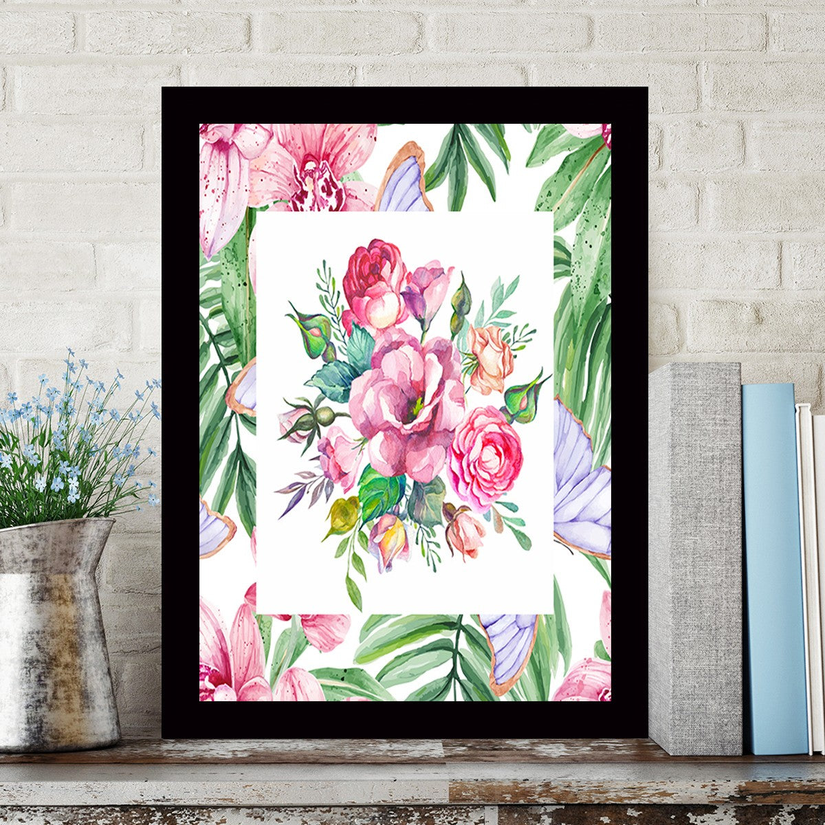 Quadro Decorativo MDF Emoldurado - Arte Multicolor 24x29cm com Moldura de Madeira 2cm