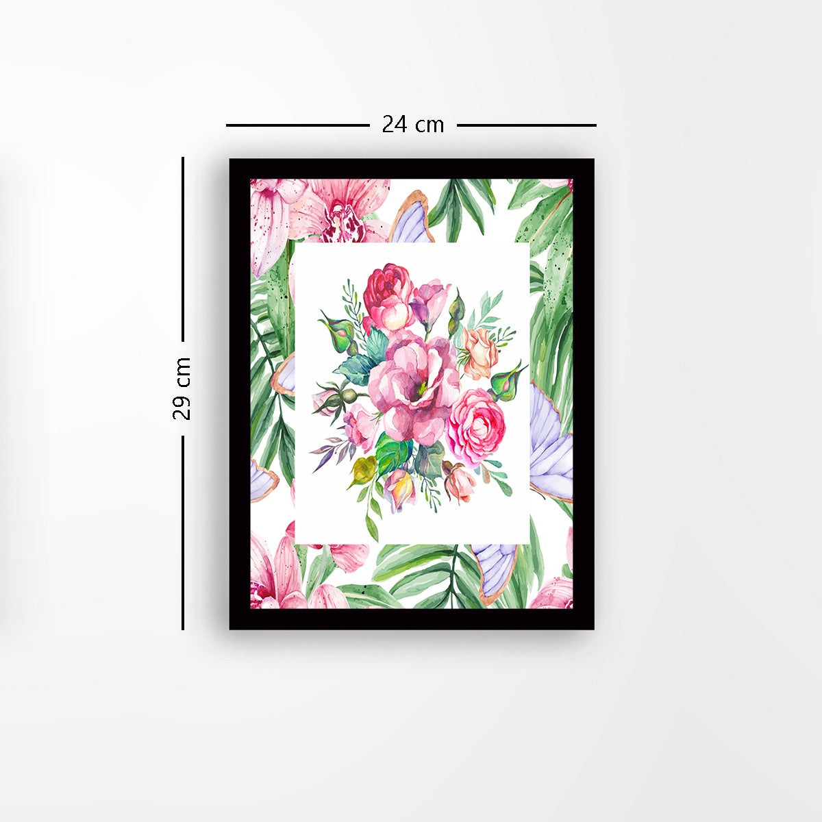 Quadro Decorativo MDF Emoldurado - Arte Multicolor 24x29cm com Moldura de Madeira 2cm