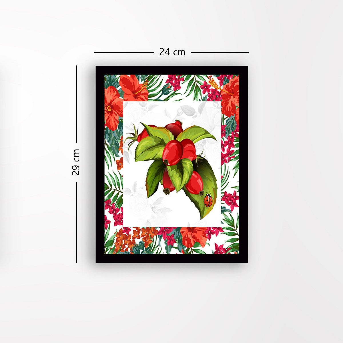 Quadro Decorativo MDF Emoldurado - Arte Multicolor 24x29cm com Moldura de Madeira 2cm