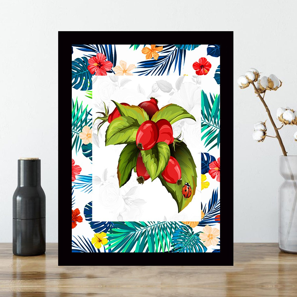 Quadro Decorativo MDF Emoldurado - Arte Multicolor 24x29cm com Moldura de Madeira 2cm