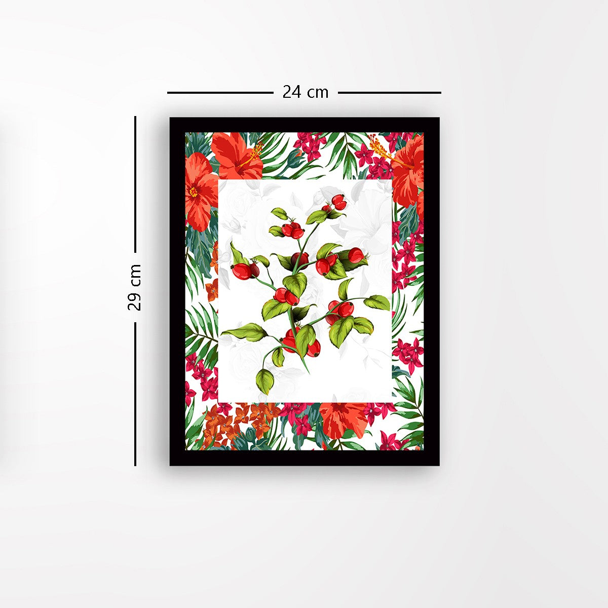 Quadro Decorativo MDF Emoldurado - Arte Multicolor 24x29cm com Moldura de Madeira 2cm