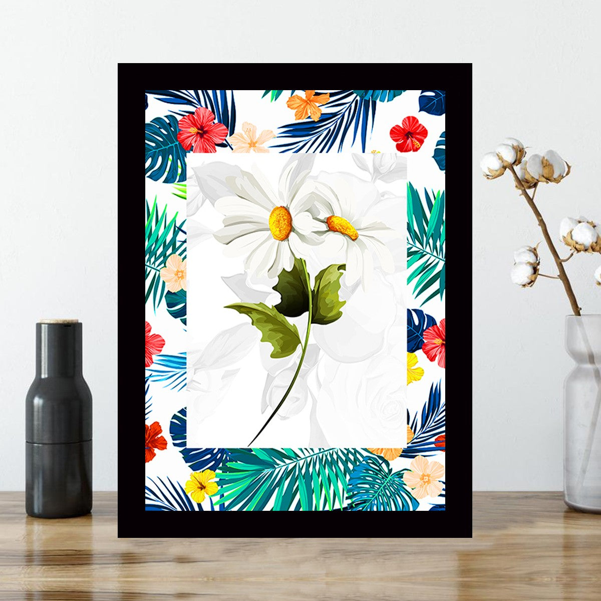 Quadro Decorativo MDF Emoldurado - Arte Multicolor 24x29cm com Moldura de Madeira 2cm