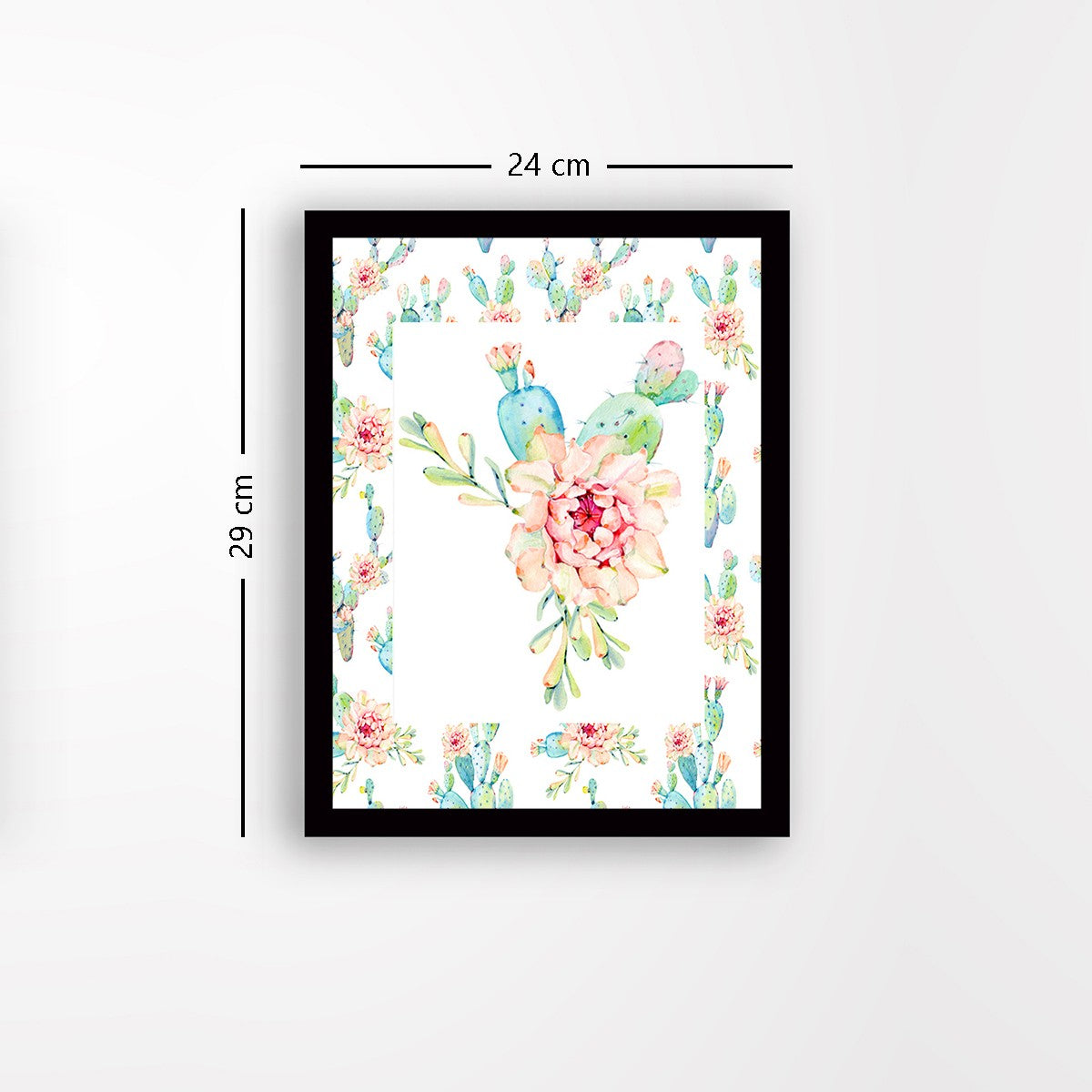 Quadro Decorativo MDF Emoldurado - Arte Multicolor 24x29cm com Moldura de Madeira 2cm