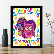 Quadro Decorativo MDF Emoldurado - Arte Multicolor 24x29cm com Moldura de Madeira 2cm