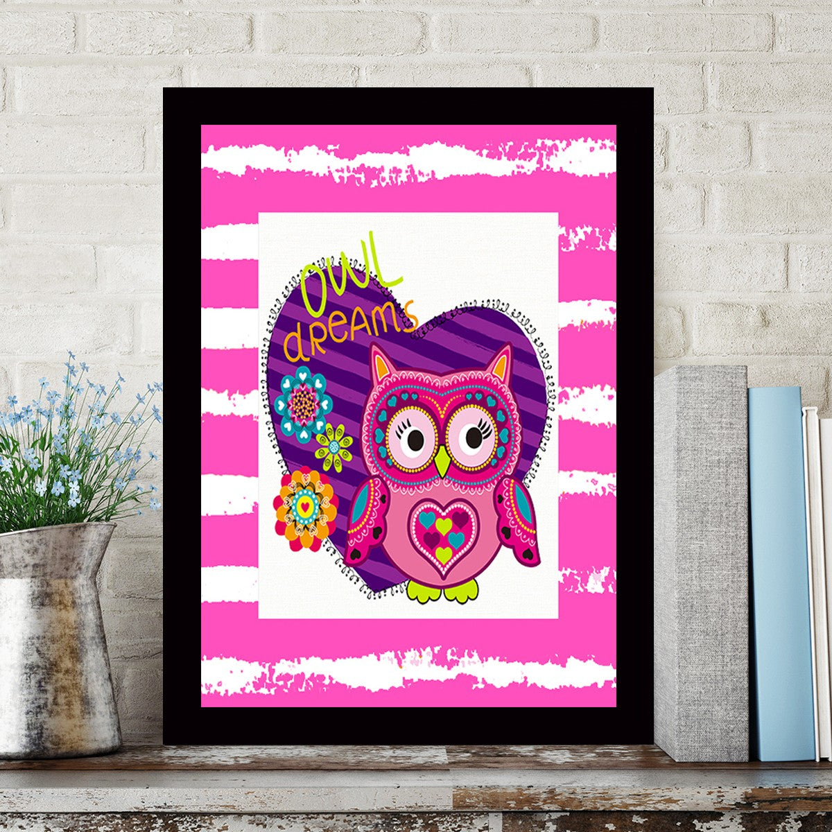 Quadro Decorativo MDF Emoldurado - Arte Multicolor 24x29cm com Moldura de Madeira 2cm