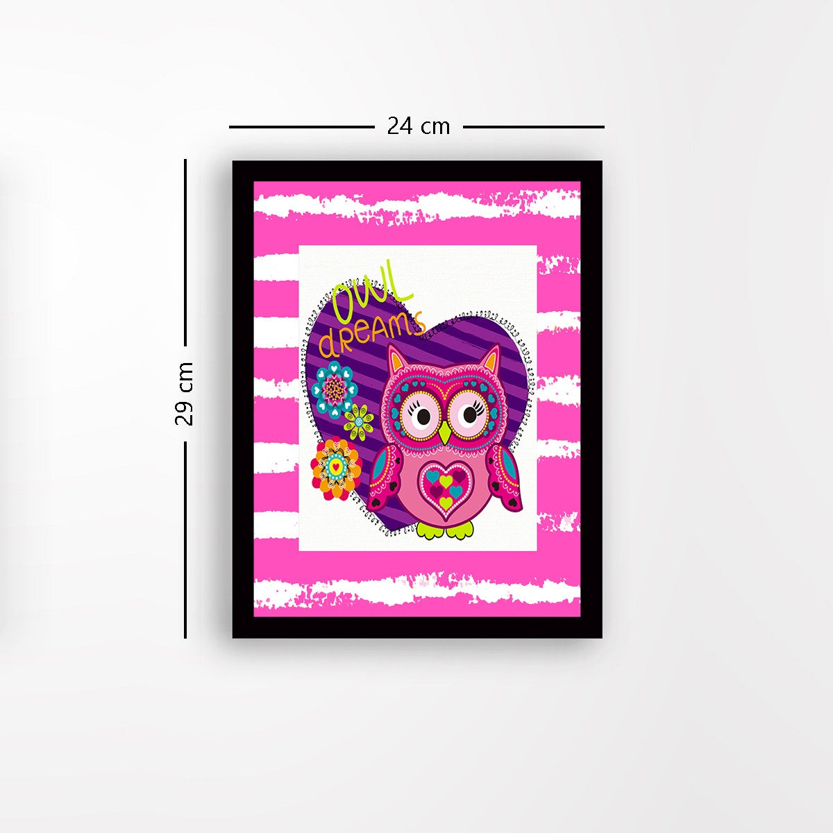 Quadro Decorativo MDF Emoldurado - Arte Multicolor 24x29cm com Moldura de Madeira 2cm