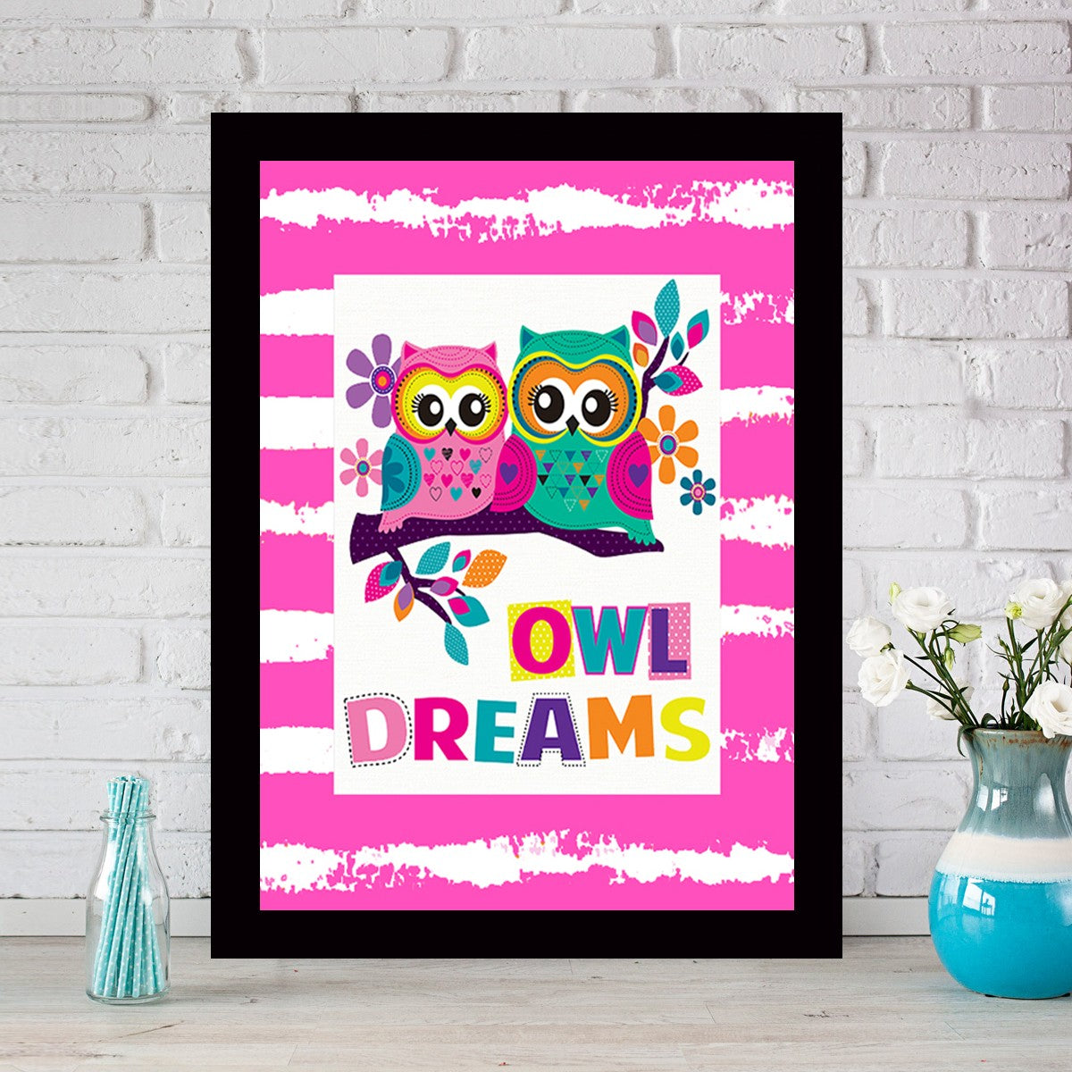 Quadro Decorativo MDF Emoldurado - Arte Multicolor 24x29cm com Moldura de Madeira 2cm