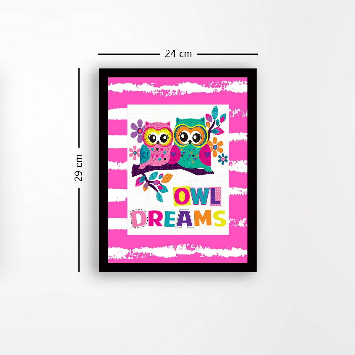 Quadro Decorativo MDF Emoldurado - Arte Multicolor 24x29cm com Moldura de Madeira 2cm