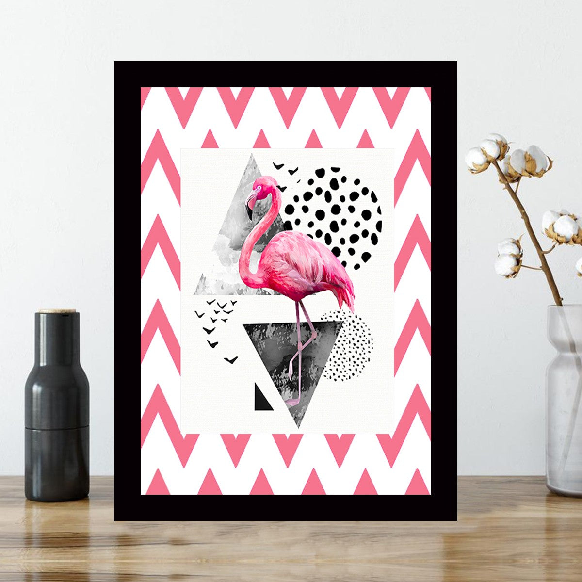 Quadro Decorativo MDF Emoldurado - Arte Multicolor 24x29cm com Moldura de Madeira 2cm