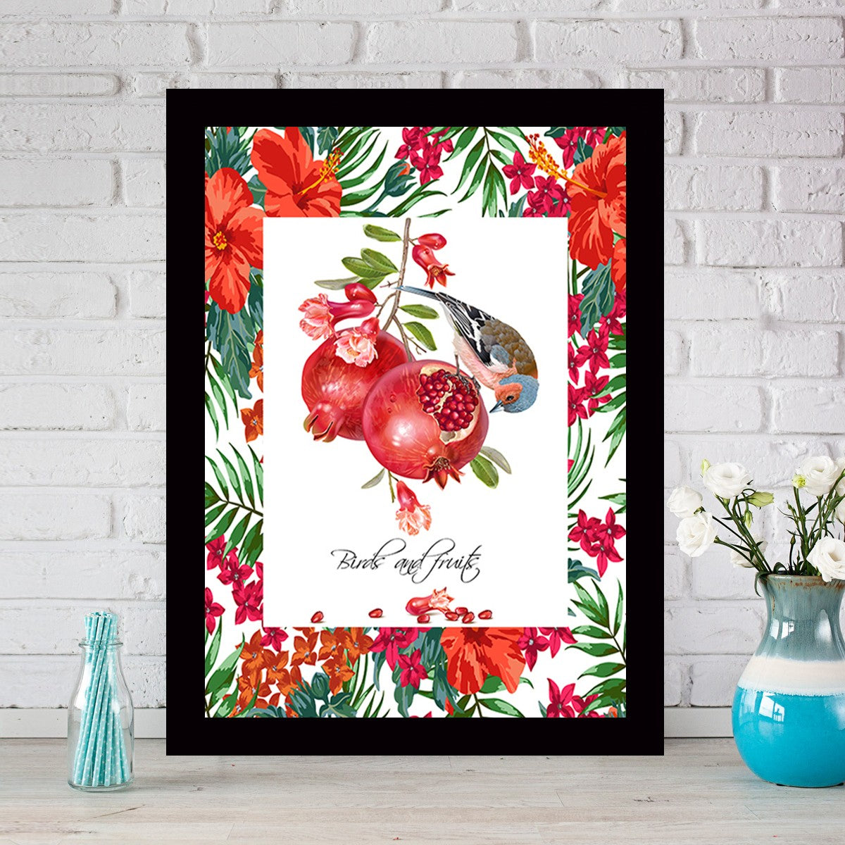 Quadro Decorativo MDF Emoldurado - Arte Multicolor 24x29cm com Moldura de Madeira 2cm