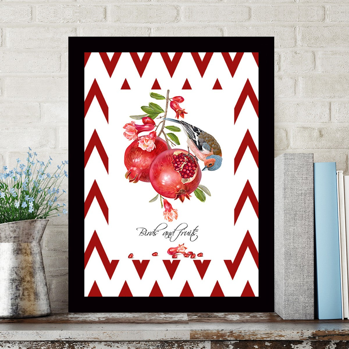 Quadro Decorativo MDF Emoldurado - Arte Multicolor 24x29cm com Moldura de Madeira 2cm