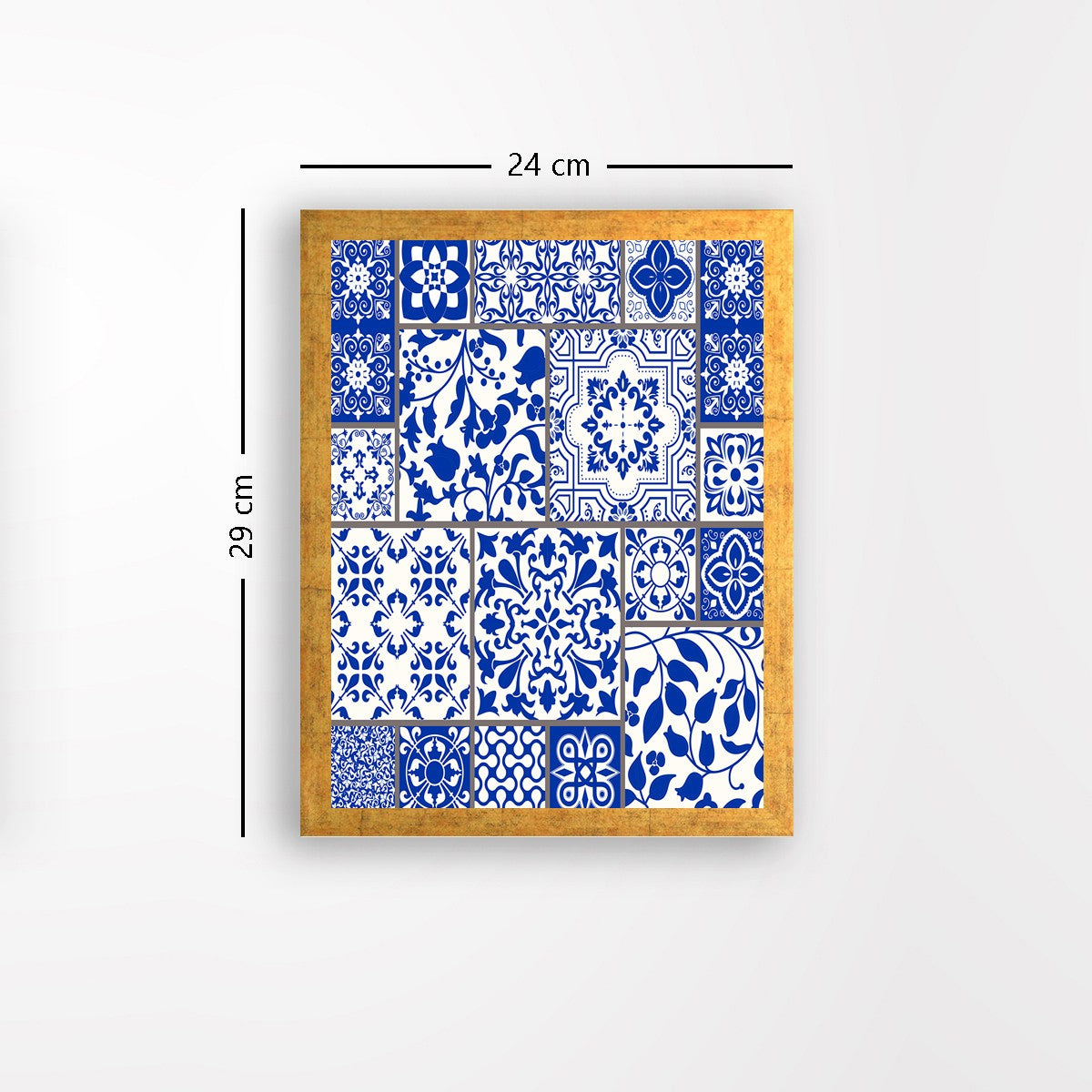 Quadro Decorativo MDF Emoldurado - Arte Multicolor 24x29cm com Moldura de Madeira 2cm