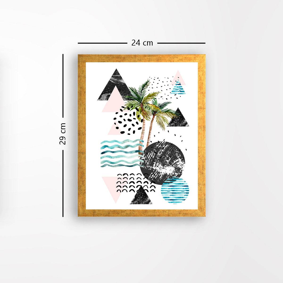 Quadro Decorativo MDF Emoldurado - Arte Multicolor 24x29cm com Moldura de Madeira 2cm