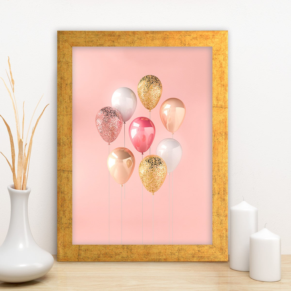 Quadro Decorativo MDF Emoldurado - Arte Multicolor 24x29cm com Moldura de Madeira 2cm