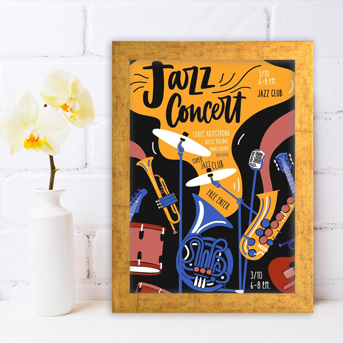 Quadro Decorativo MDF Emoldurado - Arte Multicolor 24x29cm com Moldura de Madeira 2cm