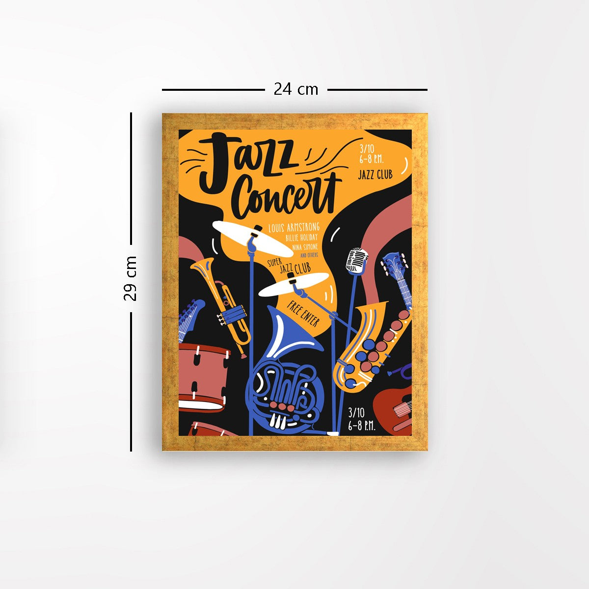 Quadro Decorativo MDF Emoldurado - Arte Multicolor 24x29cm com Moldura de Madeira 2cm