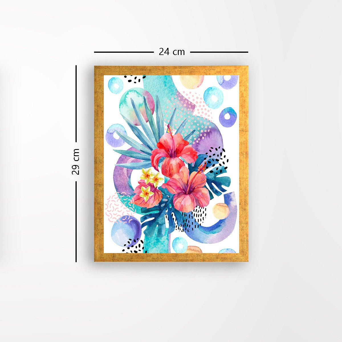 Quadro Decorativo MDF Emoldurado - Arte Multicolor 24x29cm com Moldura de Madeira 2cm