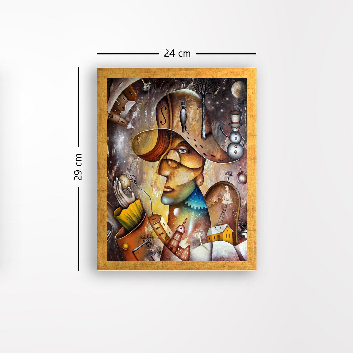 Quadro Decorativo MDF Emoldurado - Arte Multicolor 24x29cm com Moldura de Madeira 2cm