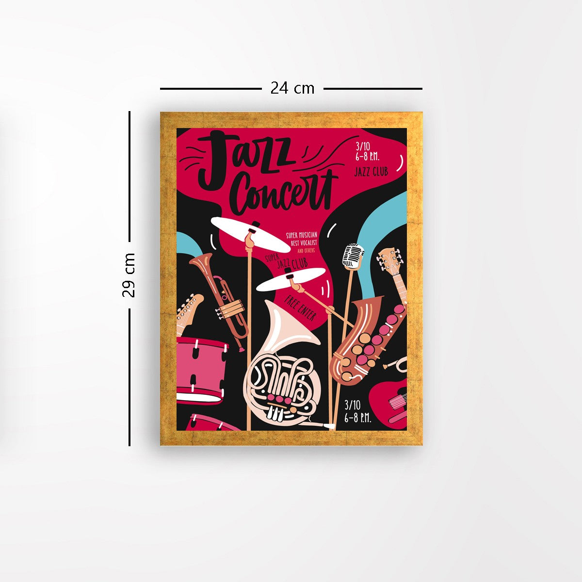 Quadro Decorativo MDF Emoldurado - Arte Multicolor 24x29cm com Moldura de Madeira 2cm