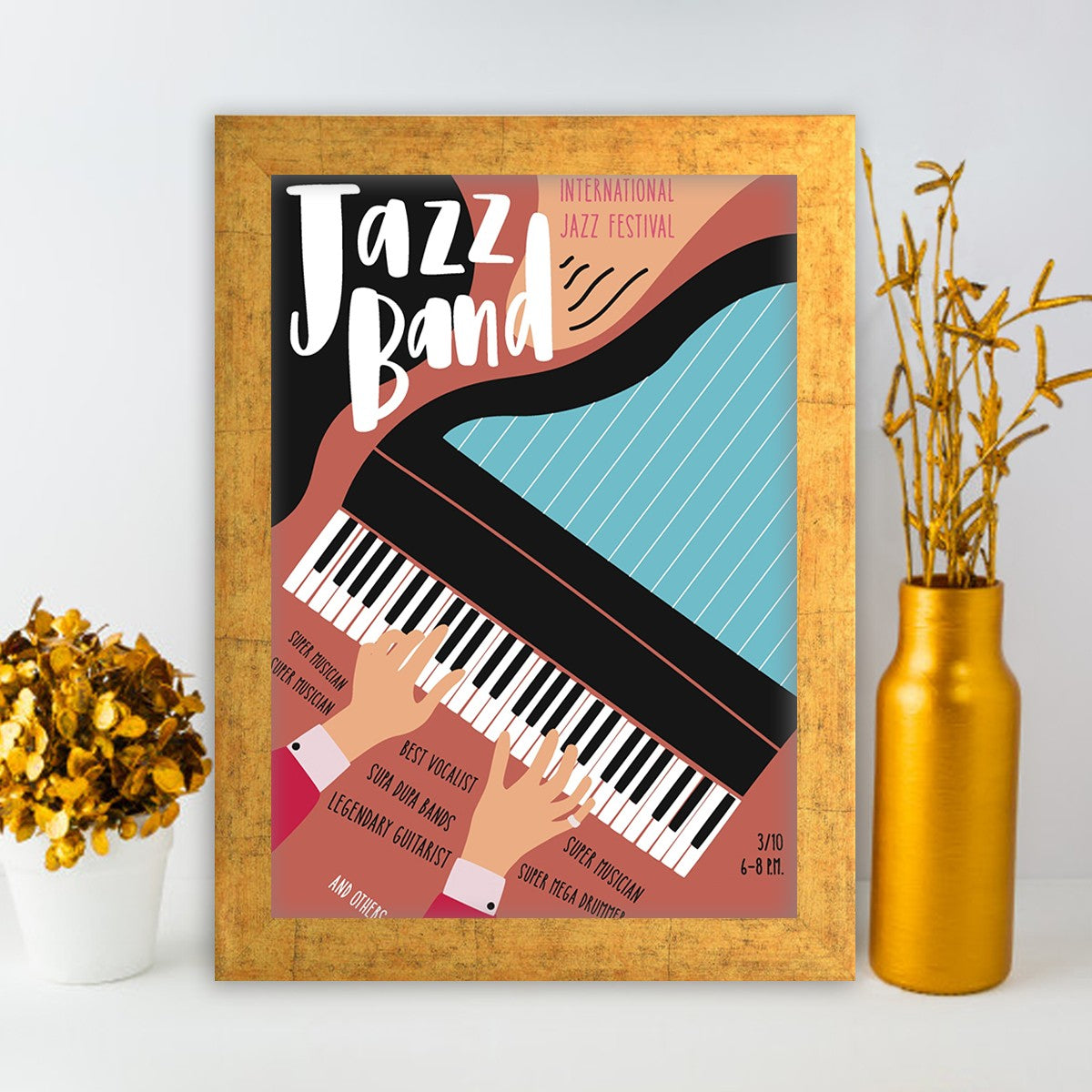 Quadro Decorativo MDF Emoldurado - Arte Multicolor 24x29cm com Moldura de Madeira 2cm