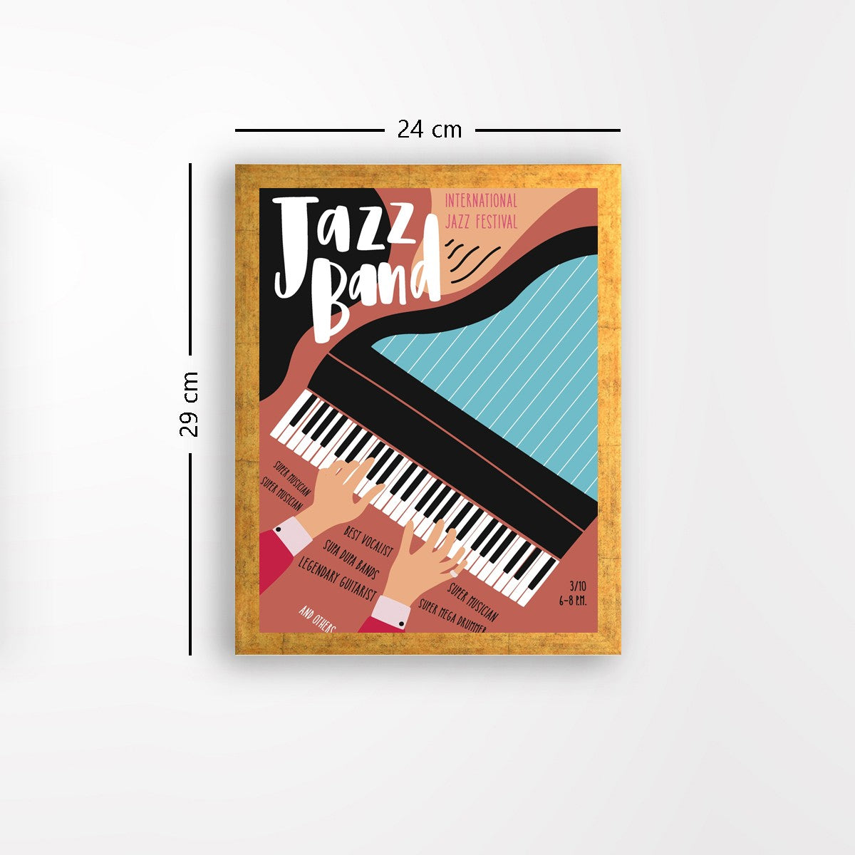 Quadro Decorativo MDF Emoldurado - Arte Multicolor 24x29cm com Moldura de Madeira 2cm