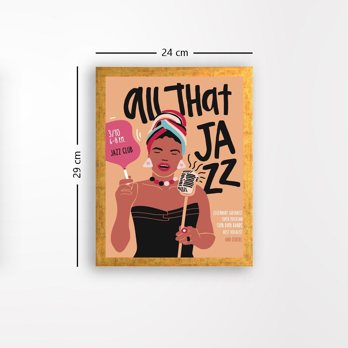 Quadro Decorativo MDF Emoldurado - Arte Multicolor 24x29cm com Moldura de Madeira 2cm