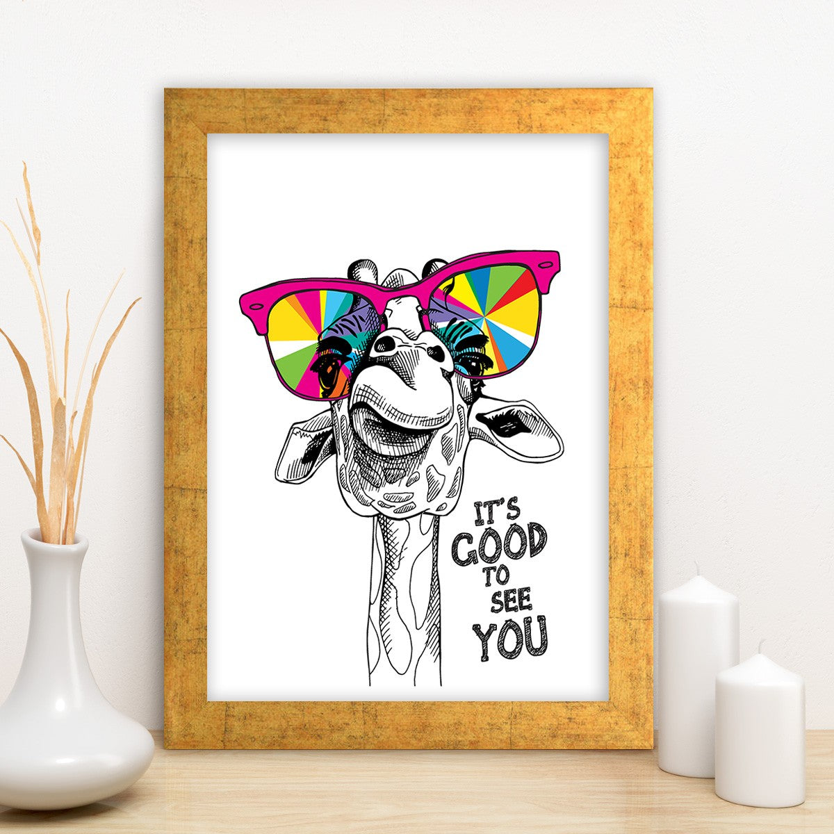 Quadro Decorativo MDF Emoldurado - Arte Multicolor 24x29cm com Moldura de Madeira 2cm