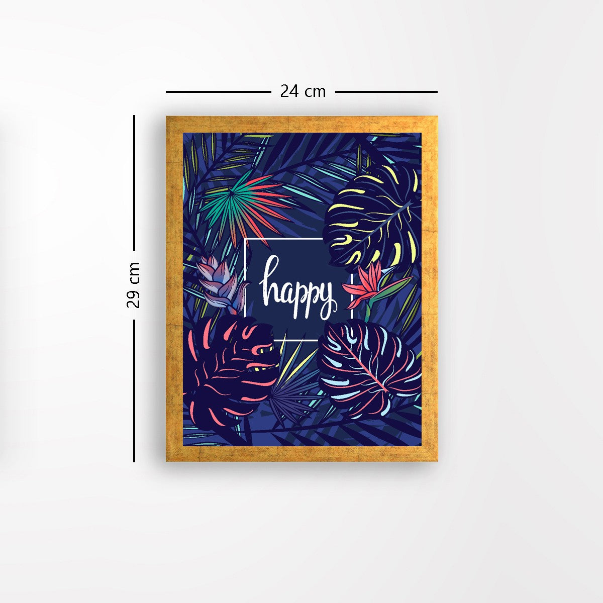 Quadro Decorativo MDF Emoldurado - Arte Multicolor 24x29cm com Moldura de Madeira 2cm