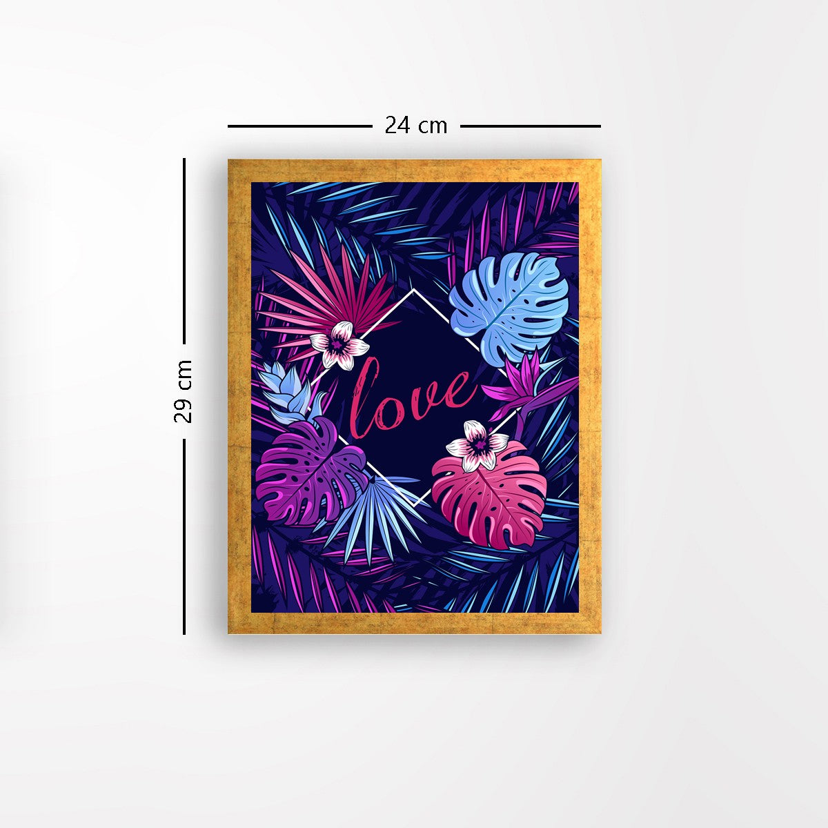 Quadro Decorativo MDF Emoldurado - Arte Multicolor 24x29cm com Moldura de Madeira 2cm