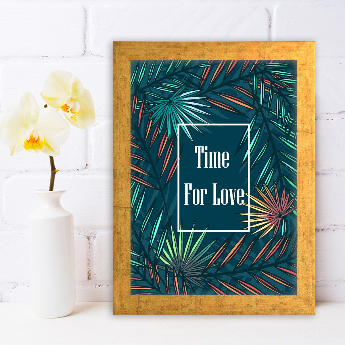 Quadro Decorativo MDF Emoldurado - Arte Multicolor 24x29cm com Moldura de Madeira 2cm