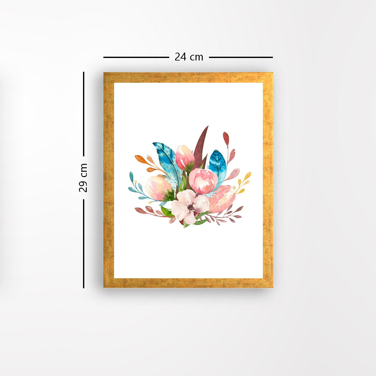 Quadro Decorativo MDF Emoldurado - Arte Multicolor 24x29cm com Moldura de Madeira 2cm