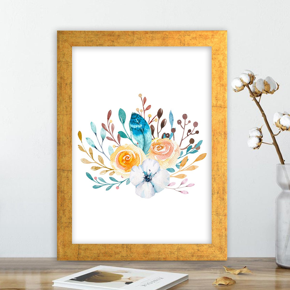 Quadro Decorativo MDF Emoldurado - Arte Multicolor 24x29cm com Moldura de Madeira 2cm