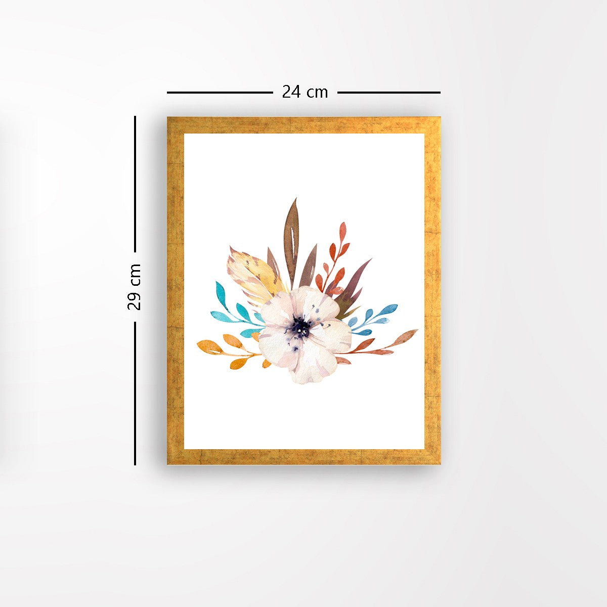 Quadro Decorativo MDF Emoldurado - Arte Multicolor 24x29cm com Moldura de Madeira 2cm