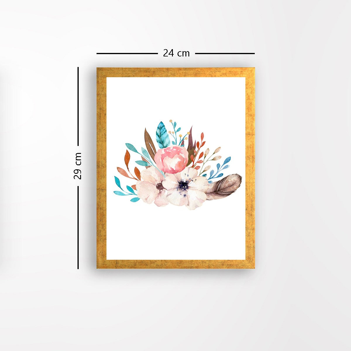 Quadro Decorativo MDF Emoldurado - Arte Multicolor 24x29cm com Moldura de Madeira 2cm