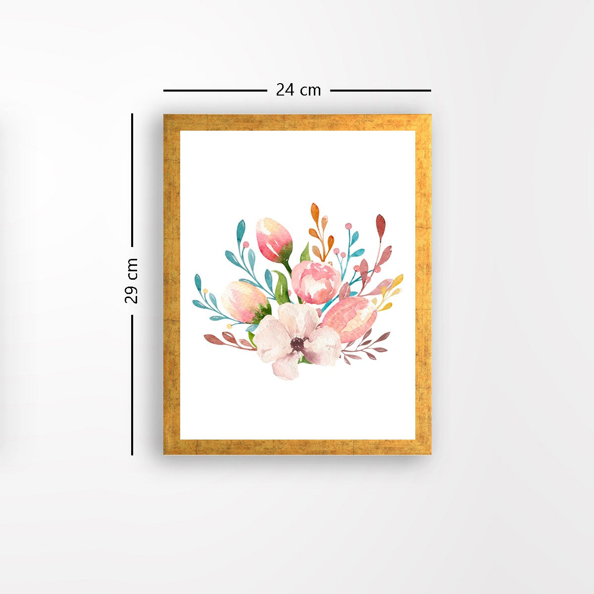 Quadro Decorativo MDF Emoldurado - Arte Multicolor 24x29cm com Moldura de Madeira 2cm