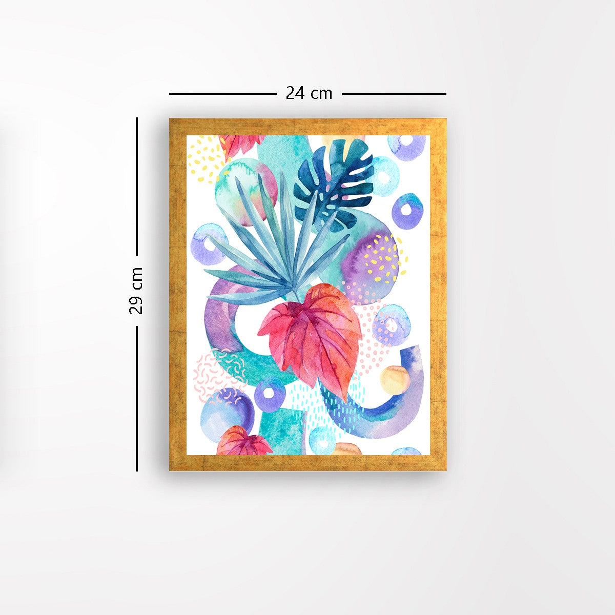 Quadro Decorativo MDF Emoldurado - Arte Multicolor 24x29cm com Moldura de Madeira 2cm