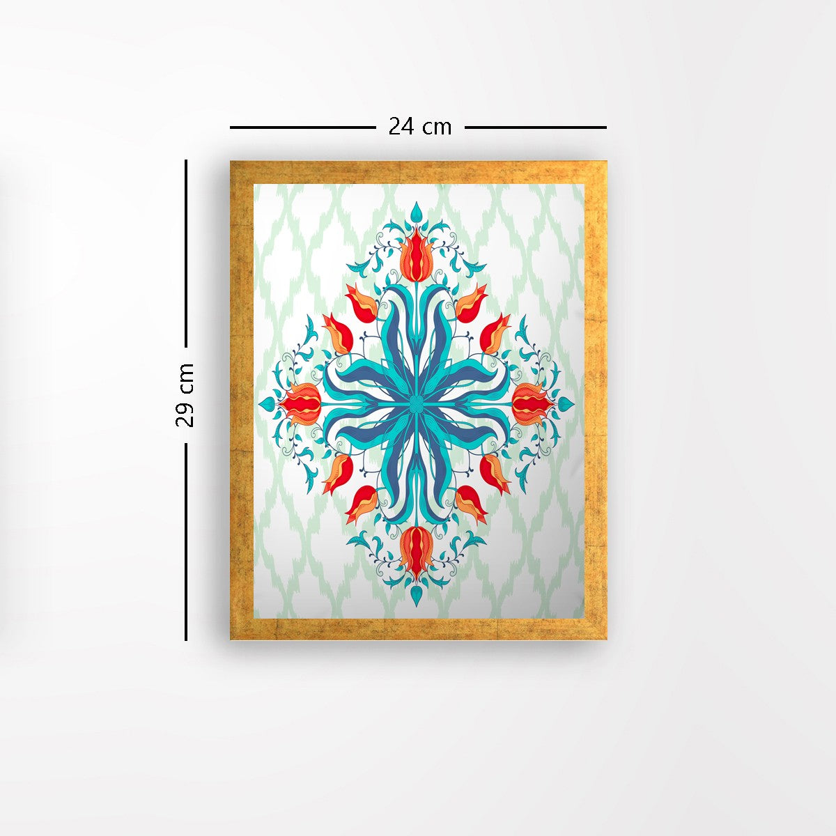 Quadro Decorativo MDF Emoldurado - Arte Multicolor 24x29cm com Moldura de Madeira 2cm