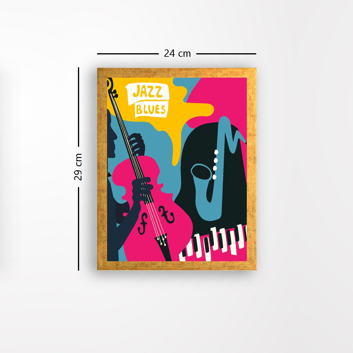 Quadro Decorativo MDF Emoldurado - Arte Multicolor 24x29cm com Moldura de Madeira 2cm