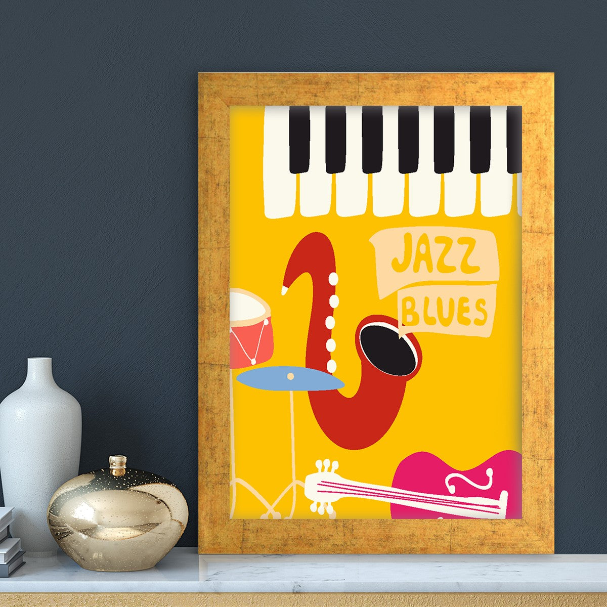 Quadro Decorativo MDF Emoldurado - Arte Multicolor 24x29cm com Moldura de Madeira 2cm