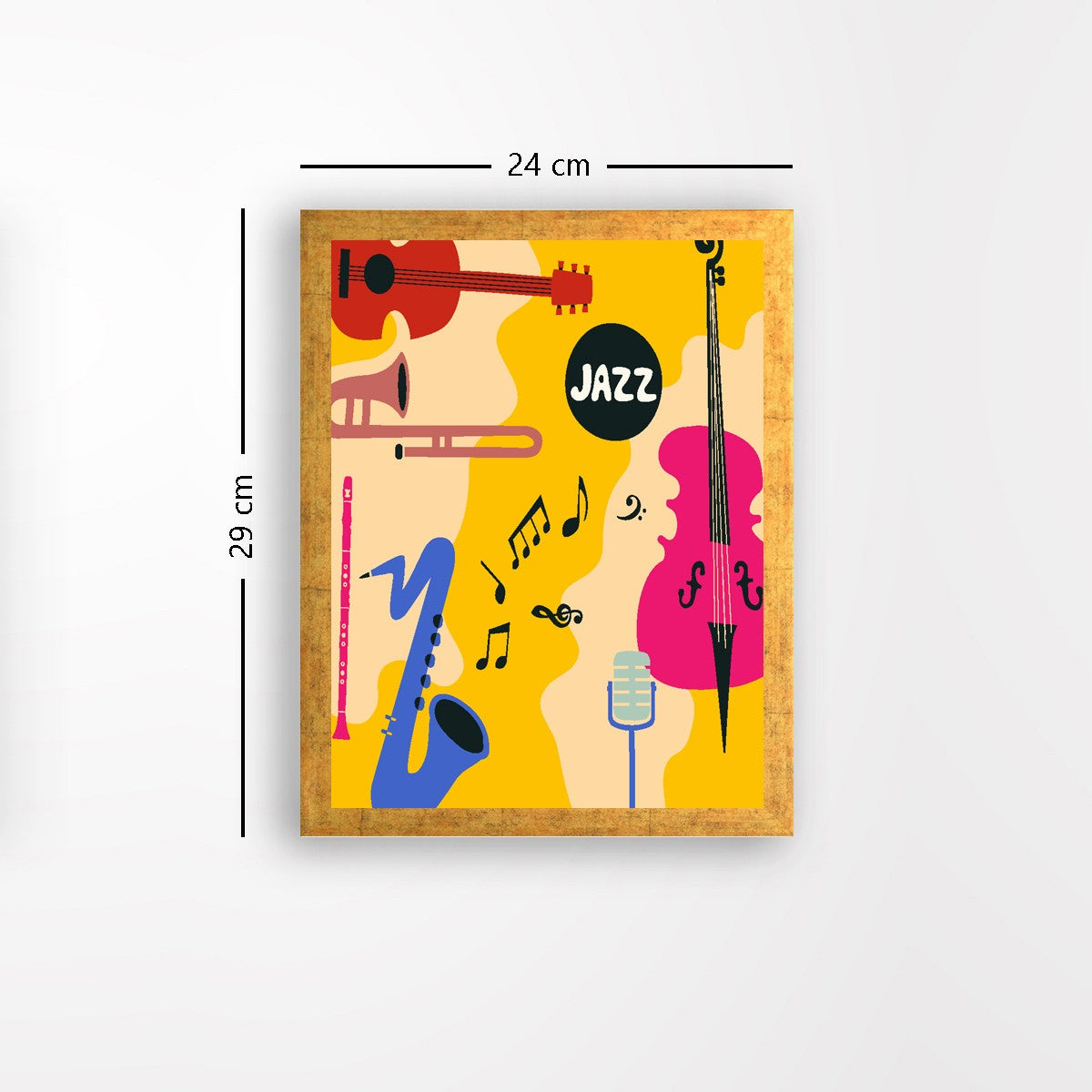 Quadro Decorativo MDF Emoldurado - Arte Multicolor 24x29cm com Moldura de Madeira 2cm