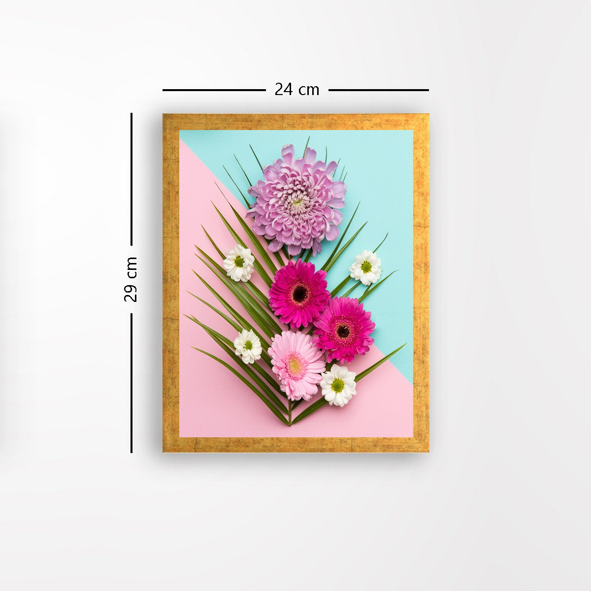 Quadro Decorativo MDF Emoldurado - Arte Multicolor 24x29cm com Moldura de Madeira 2cm