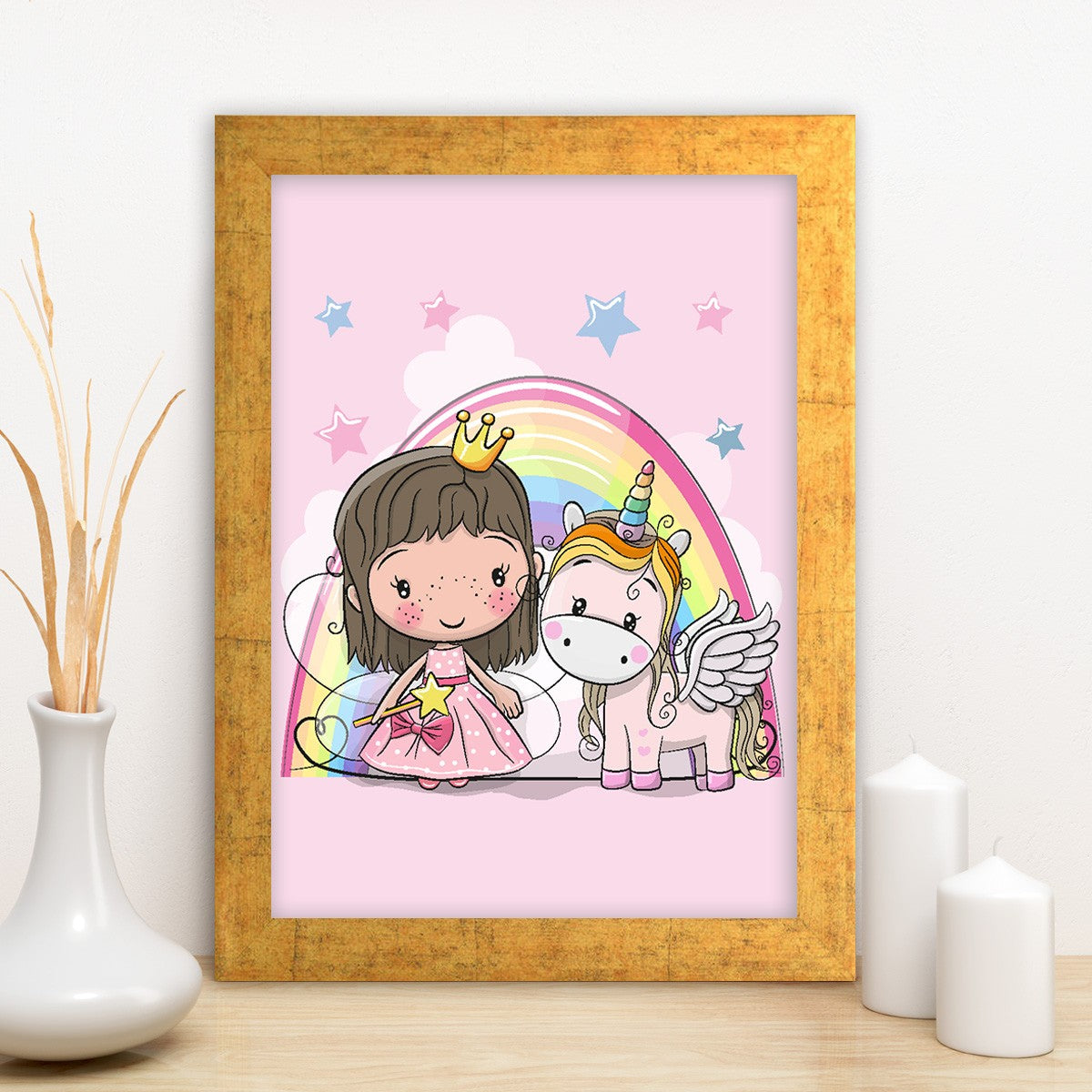 Quadro Decorativo MDF Emoldurado - Arte Multicolor 24x29cm com Moldura de Madeira 2cm