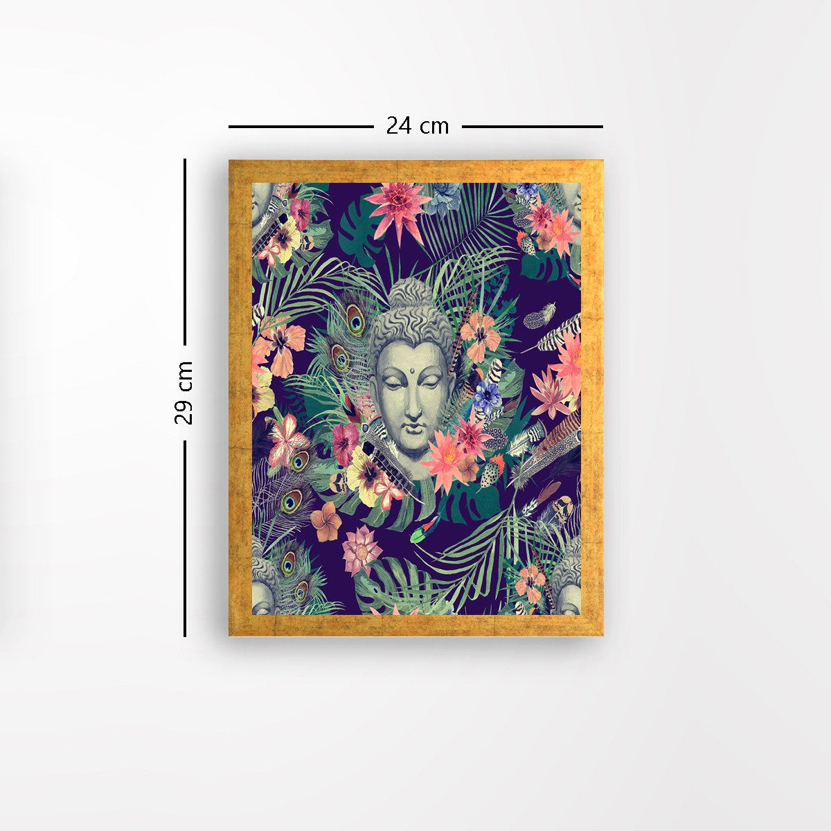 Quadro Decorativo MDF Emoldurado - Arte Multicolor 24x29cm com Moldura de Madeira 2cm