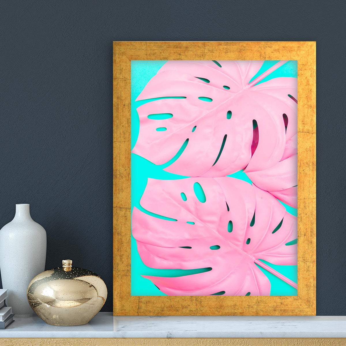 Quadro Decorativo MDF Emoldurado - Arte Multicolor 24x29cm com Moldura de Madeira 2cm