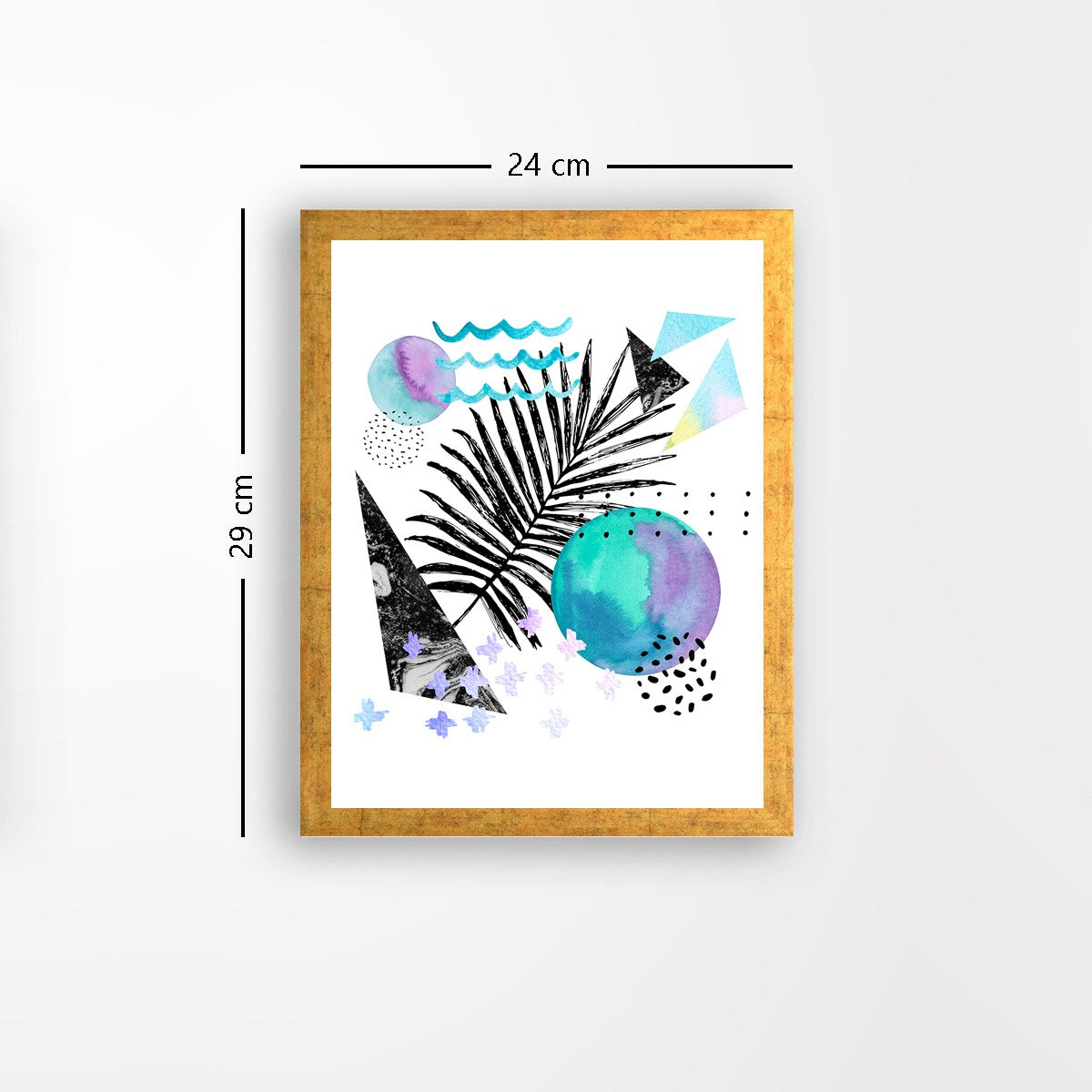 Quadro Decorativo MDF Emoldurado - Arte Multicolor 24x29cm com Moldura de Madeira 2cm